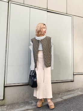 「kastane_ootd」｜「アイテム（スリッポン）」を使った、Ayumi  Furuyaさん（レディース・160cm）の冬コーディネート