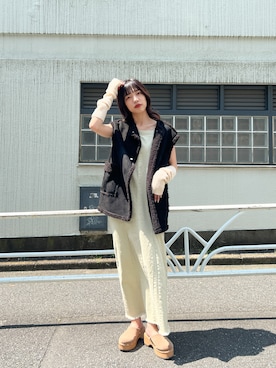 「Kastane」｜「アイテム（ジャンパースカート）」を使った、Ayumi  Furuyaさん（レディース・160cm）の夏コーディネート