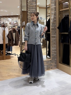 「アイテム（ボストンバッグ）」を使った、マユリさん（レディース・161cm）の秋コーディネート