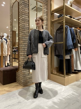 「アイテム（ブルゾン）」を使った、マユリさん（レディース・161cm）の秋コーディネート