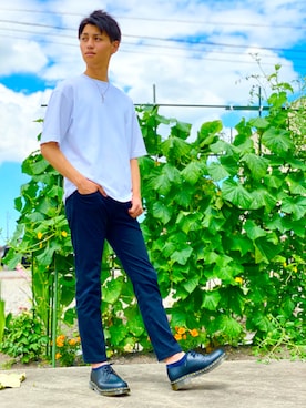 「BACK NUMBER（バックナンバー）のアイテム（チノパンツ）」を使った、Kazuya さん（メンズ・175cm）の夏コーディネート