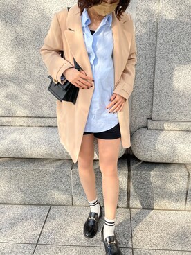 「H&M（エイチ・アンド・エム）のアイテム（ノーカラージャケット）」を使った、nonさん（レディース・164cm）の春コーディネート