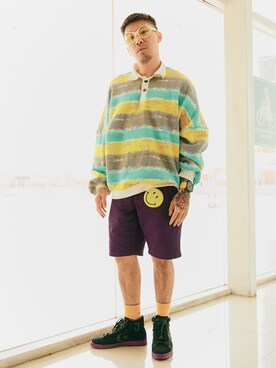 「アイテム（サングラス、ホワイト系）」を使った、Ethan Chuさん（メンズ・172cm）の秋コーディネート