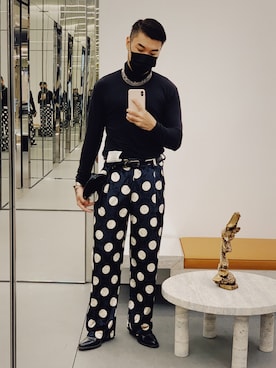 「monochrome」｜Ethan Chuさん（メンズ・172cm）の秋コーディネート