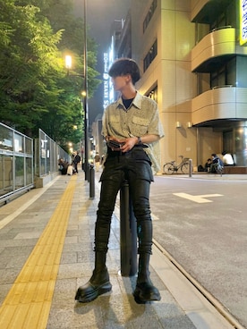 「DRKSHDW（ダークシャドウ）のアイテム（パンツ）」を使った、じゅんさん（メンズ・180cm）の春コーディネート