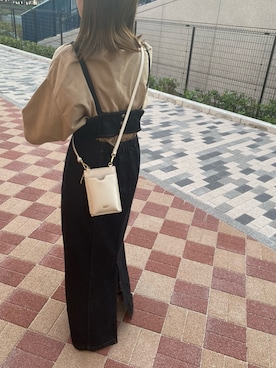 「デニムワンピース」｜「アイテム（財布/小物）」を使った、sayakoさん（レディース・150cm）の夏コーディネート