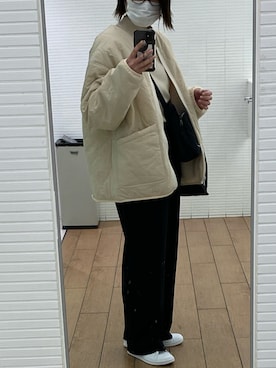 「新年一発目」｜「アイテム（ブルゾン）」を使った、HIさん（レディース・162cm）の冬コーディネート