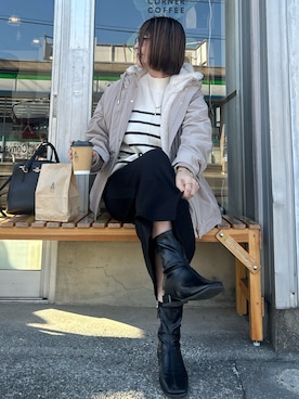 「アイテム（マウンテンパーカー）」を使った、♥︎ 𝕃𝕆𝕍𝔼 ♥︎さん（レディース・163cm）の冬コーディネート