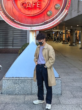 「大学生コーデ」｜「アイテム（トレンチコート）」を使った、タキさん（メンズ・170cm）の春コーディネート
