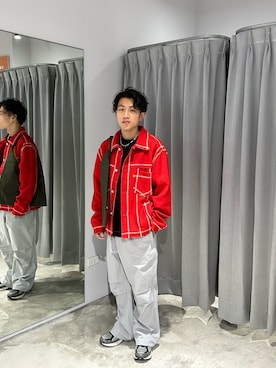 「アイテム（チノパンツ、シルバー系）」を使った、Trunksさん（メンズ・166cm）の冬コーディネート