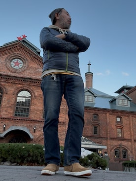 「アイテム（ニットキャップ/ビーニー）」を使った、G'59さん（メンズ・177cm）の秋コーディネート