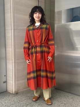 「チェック柄に恋してる」｜BEAMS BOYさん（レディース・156cm）の秋コーディネート