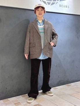 「アイテム（バンダナ/スカーフ）」を使った、BEAMS BOYさん（レディース・156cm）の秋コーディネート
