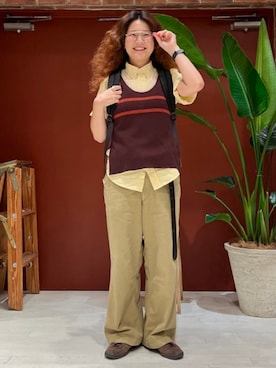 「アイテム（チノパンツ）」を使った、BEAMS BOYさん（レディース・161cm）の夏コーディネート