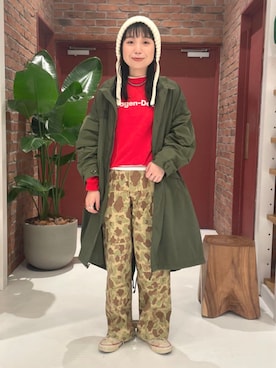 「アイテム（モッズコート）」を使った、BEAMS BOYさん（レディース・159cm）の秋コーディネート