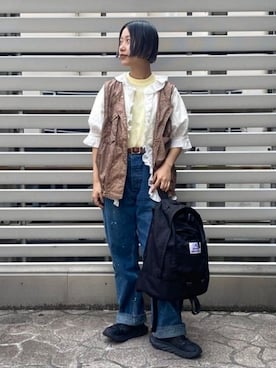 「BEAMS BOY（ビームスボーイ）の【別注】GREGORY / NICE DAY NEW（バックパック/リュック）」を使った、BEAMS BOYさん（レディース・157cm）の春コーディネート