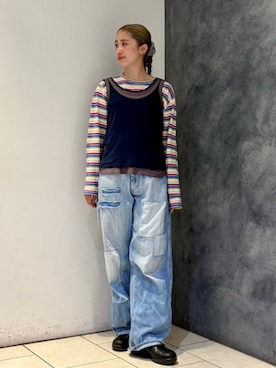 「BEAMS BOY（ビームスボーイ）のBlundstone / LOW CUT（レインシューズ、ブラック系）」を使った、BEAMS BOYさん（レディース・153cm）の夏コーディネート