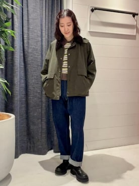 「Barbour（バブアー）のアイテム」を使った、BEAMS BOYさん（レディース・156cm）の秋コーディネート