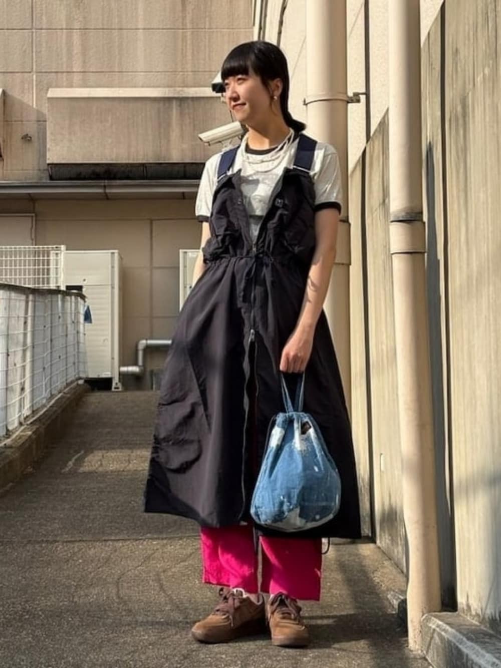 BEAMS BOY ナイロン フィッシング ベスト アレンジ ワンピース