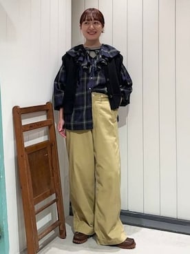 「フリルトップス」｜BEAMS BOYさん（レディース・154cm）の夏コーディネート
