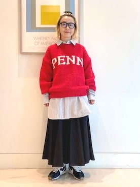 「BEAMS BOY（ビームスボーイ）のビッグ ボタンダウン シャツ（シャツ/ブラウス）」を使った、BEAMS BOYさん（レディース・151cm）の秋コーディネート
