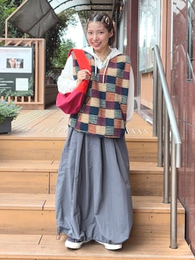 「アイテム（パーカー）」を使った、BEAMS BOYさん（レディース・149cm）の秋コーディネート