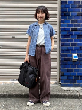「BRIEFING(ブリーフィング)のアイテム(バッグ)」を使った、BEAMS BOYさん(レディース・150cm)の夏コーディネート