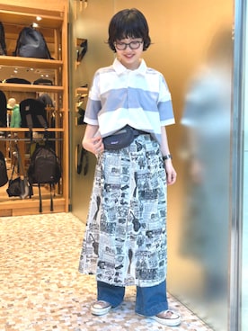 「BINDU（ビンドゥー）のアイテム」を使った、BEAMS BOYさん（レディース・155cm）の春コーディネート