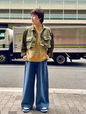 「Champion（チャンピオン）のアイテム」を使った、BEAMS BOYさん（レディース・156cm）の秋コーディネート