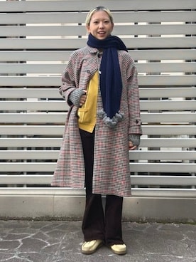 「アイテム（ステンカラーコート）」を使った、BEAMS BOYさん（レディース・157cm）の秋コーディネート