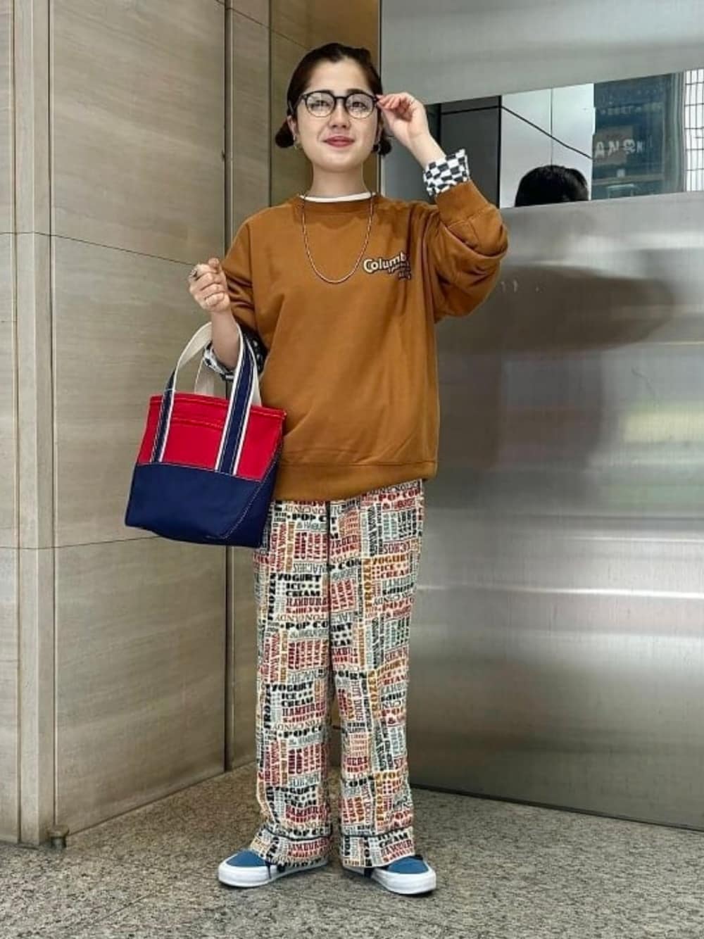 チェッカープリント ロングスリーブ Tシャツを使った人気