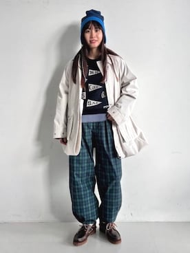 「アイテム（モカシン/デッキシューズ）」を使った、BEAMS BOYさん（レディース・158cm）の秋コーディネート