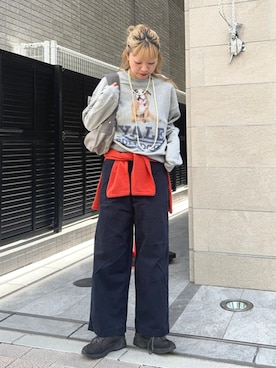 「アイテム（チノパンツ）」を使った、BEAMS BOYさん（レディース・166cm）の秋コーディネート