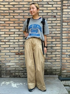「BEAMS BOY（ビームスボーイ）のGREGORY × BEAMS BOY / 別注 NICE DAY NEW（バックパック/リュック、ブラック系）」を使った、BEAMS BOYさん（レディース・153cm）の夏コーディネート