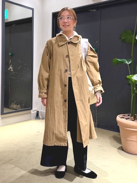 「アイテム（ステンカラーコート）」を使った、BEAMS BOYさん（レディース・162cm）の秋コーディネート