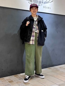 「アイテム（ナイロンジャケット）」を使った、BEAMS BOYさん（レディース・156cm）の秋コーディネート