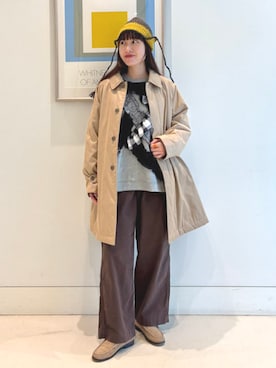 「アイテム（ステンカラーコート）」を使った、BEAMS BOYさん（レディース・158cm）の秋コーディネート