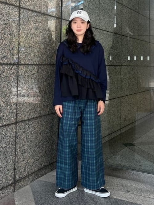glamb グラム アップランドチェックスラックス 裾リブ 2 撥水・ストレッチ・防シワ】BUNGY CLOTH グレンチェック