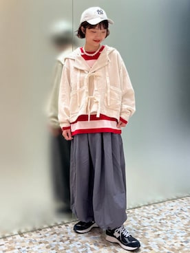 「アイテム（ミリタリージャケット）」を使った、BEAMS BOYさん（レディース・155cm）の秋コーディネート