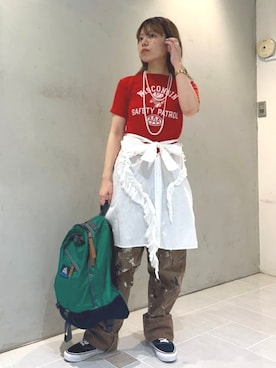 「アイテム（バックパック/リュック）」を使った、BEAMS BOYさん（レディース・155cm）の夏コーディネート