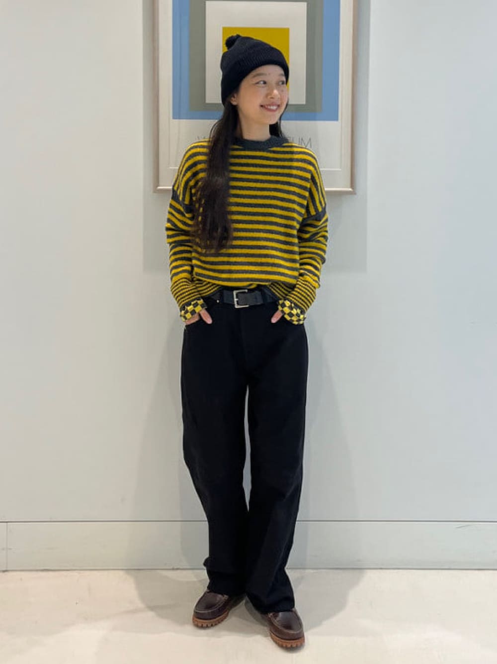 チェッカープリント ロングスリーブ Tシャツを使った人気