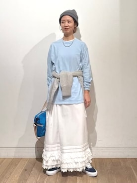 「アイテム（ニットキャップ/ビーニー）」を使った、BEAMS BOYさん（レディース・158cm）の秋コーディネート