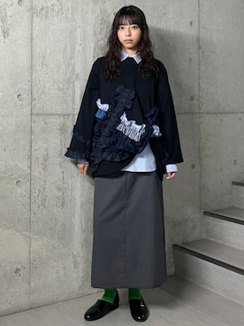 「BEAMS BOY（ビームスボーイ）のオックスフォード ボタンダウン シャツ（シャツ/ブラウス、ブルー系）」を使った、BEAMS BOYさん（レディース・155cm）の秋コーディネート