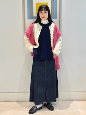 「アイテム（Tシャツ/カットソー）」を使った、BEAMS BOYさん（レディース・158cm）の冬コーディネート