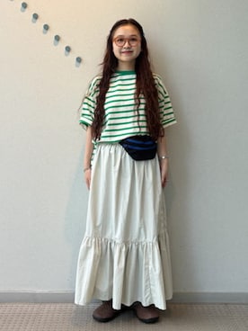 「ボーダートップス」｜BEAMS BOYさん（レディース・149cm）の夏コーディネート