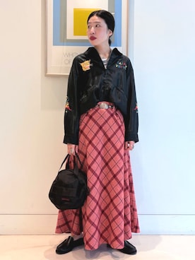 「アイテム（ミリタリージャケット）」を使った、BEAMS BOYさん（レディース・159cm）の秋コーディネート