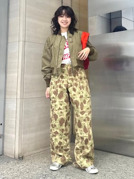 「アイテム（MA-1）」を使った、BEAMS BOYさん（レディース・156cm）の秋コーディネート