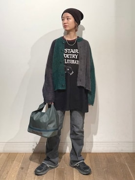「アイテム（ニットキャップ/ビーニー）」を使った、BEAMS BOYさん（レディース・158cm）の秋コーディネート