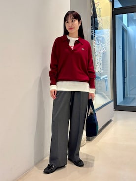 「LACOSTE（ラコステ）のアイテム（ニット/セーター）」を使った、BEAMS BOYさん（レディース・158cm）の夏コーディネート