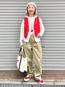 「アイテム（パーカー）」を使った、BEAMS BOYさん（レディース・151cm）の冬コーディネート